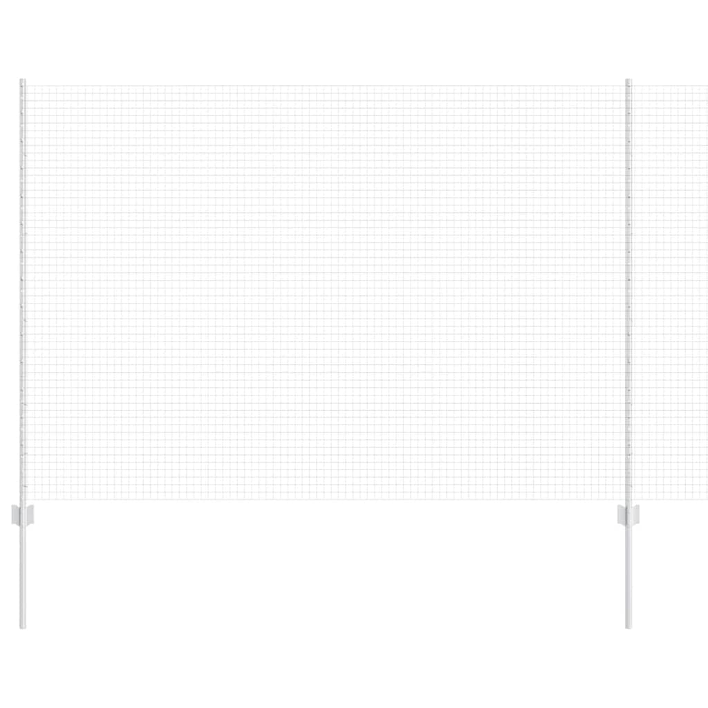 vidaXL Cerca com Poste Prateado