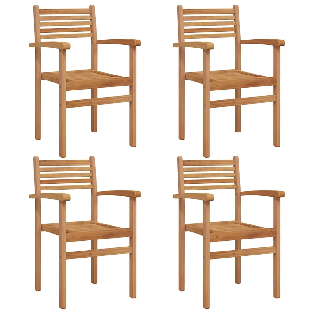 vidaXL Cadeira 4 pcs Castanho 56 x 55 x 90.5 cm Madeira de Teca Sólida
