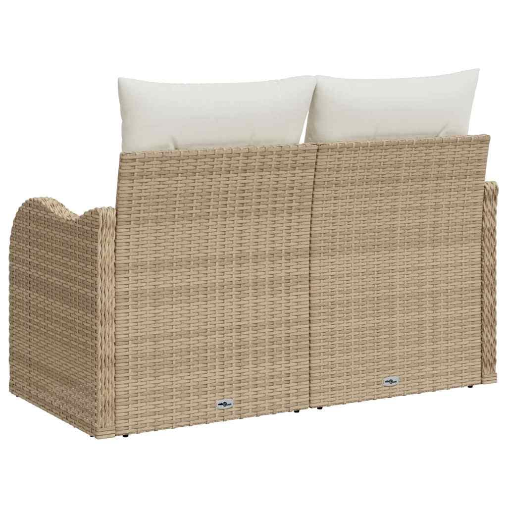 vidaXL Sofá de jardim com almofada Bege 121 x 62 x 69cm vime PE
