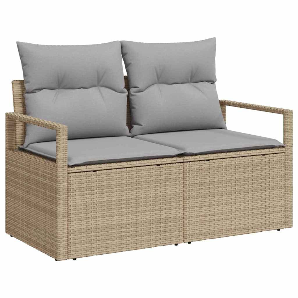 vidaXL Sofá de jardim com almofada 120 x 62 x 69 cm. vime PE