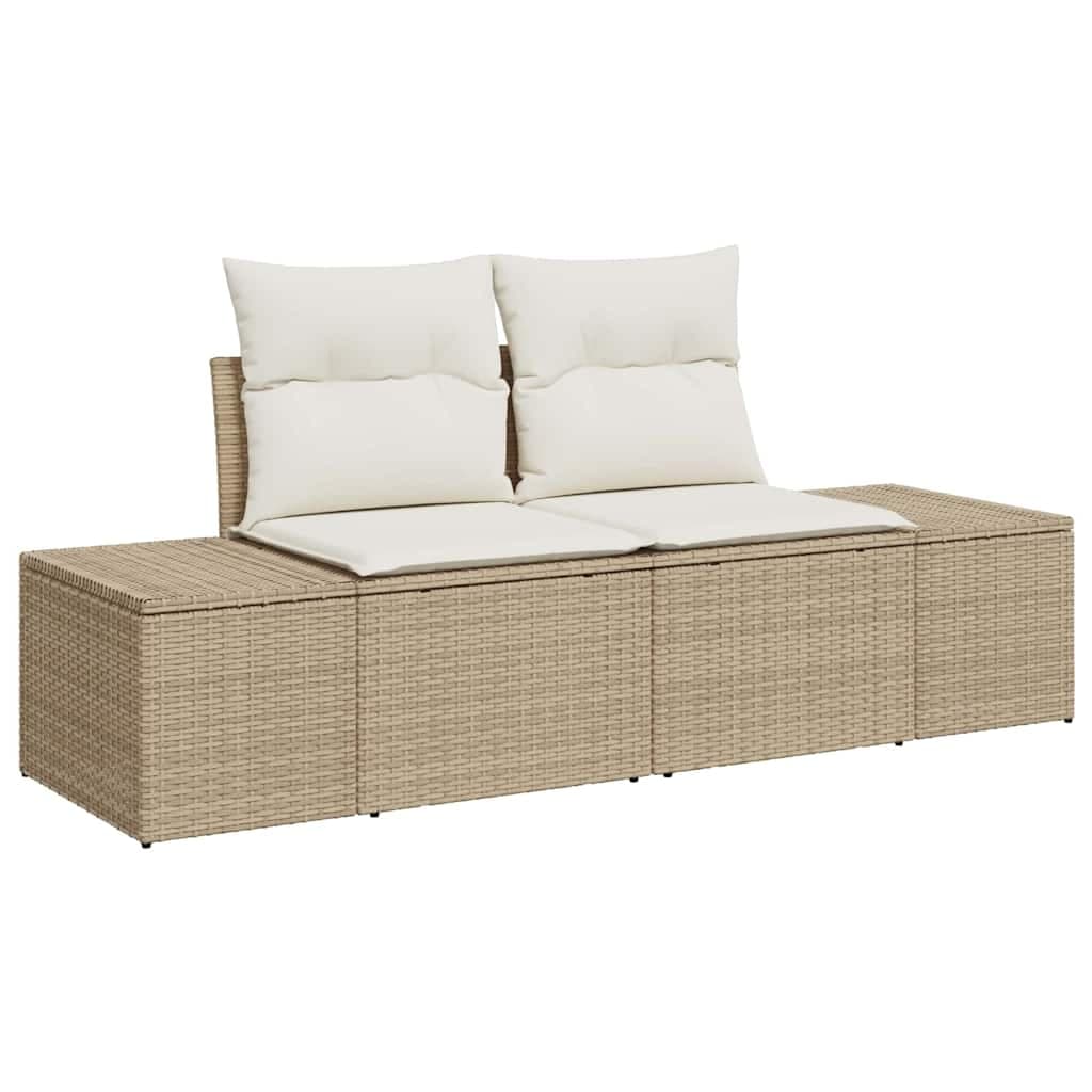 vidaXL Sofá de jardim com almofada Bege 184 x 62 x 69 cm vime PE