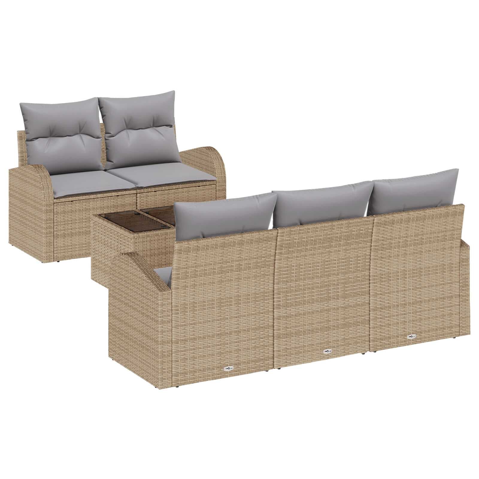vidaXL Conjunto de Sofá de Jardim Bege 55 x 55 x 37 cm vime PE
