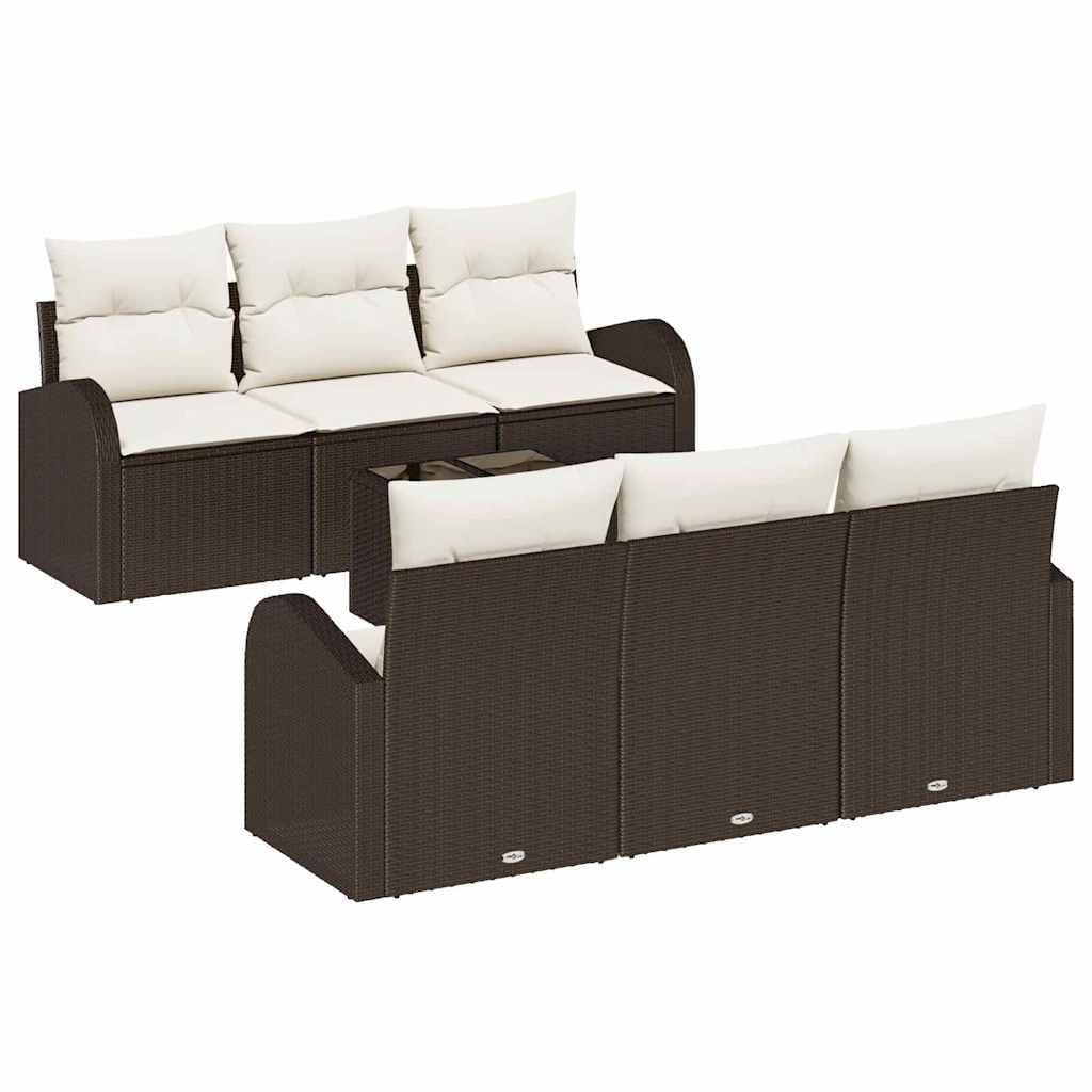 vidaXL Conjunto de Sofá de Jardim Castanho 55 x 55 x 37 cm vime PE