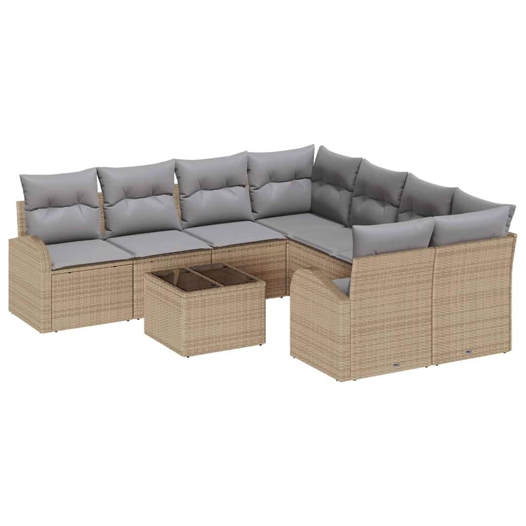 vidaXL Conjunto de Sofá de Jardim Bege 55 x 55 x 37 cm vime PE