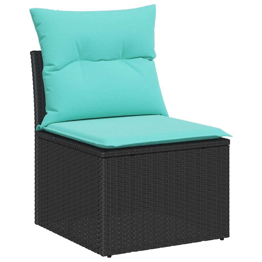 vidaXL Conjunto de Sofás 4 pcs Preto vime PE