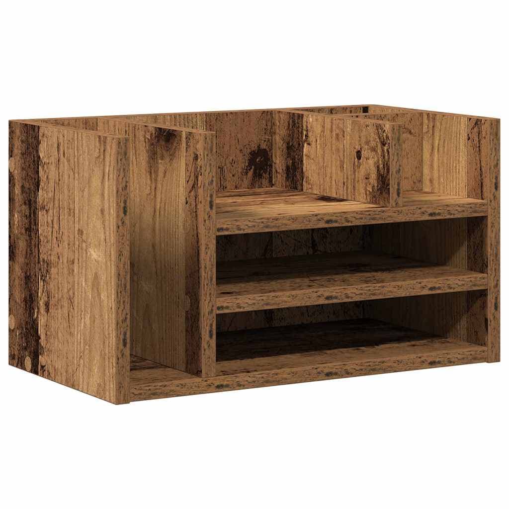 vidaXL Organizador de Mesa Madeira antiga 44,5 x 24 x 25 cm