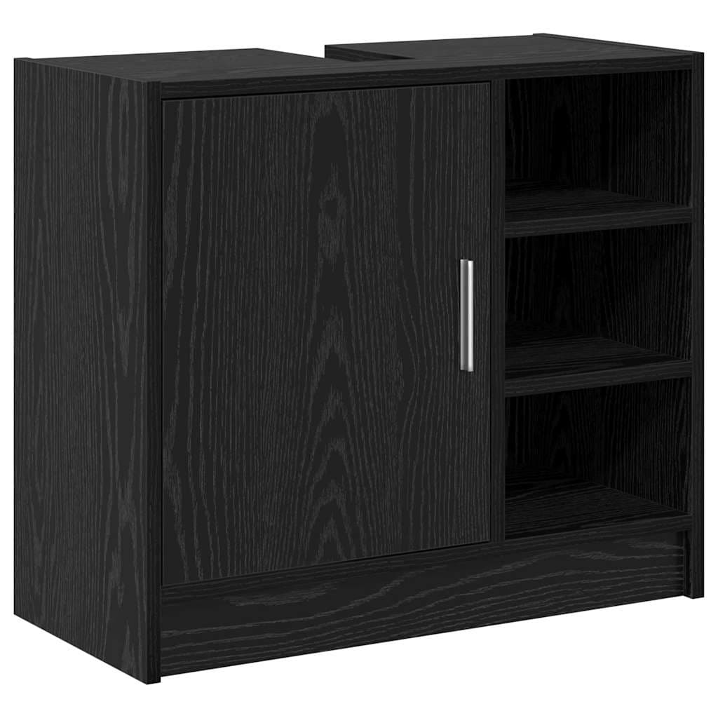 vidaXL Armário de Banheiro com porta Carvalho Preto 63 x 29 x 55 cm