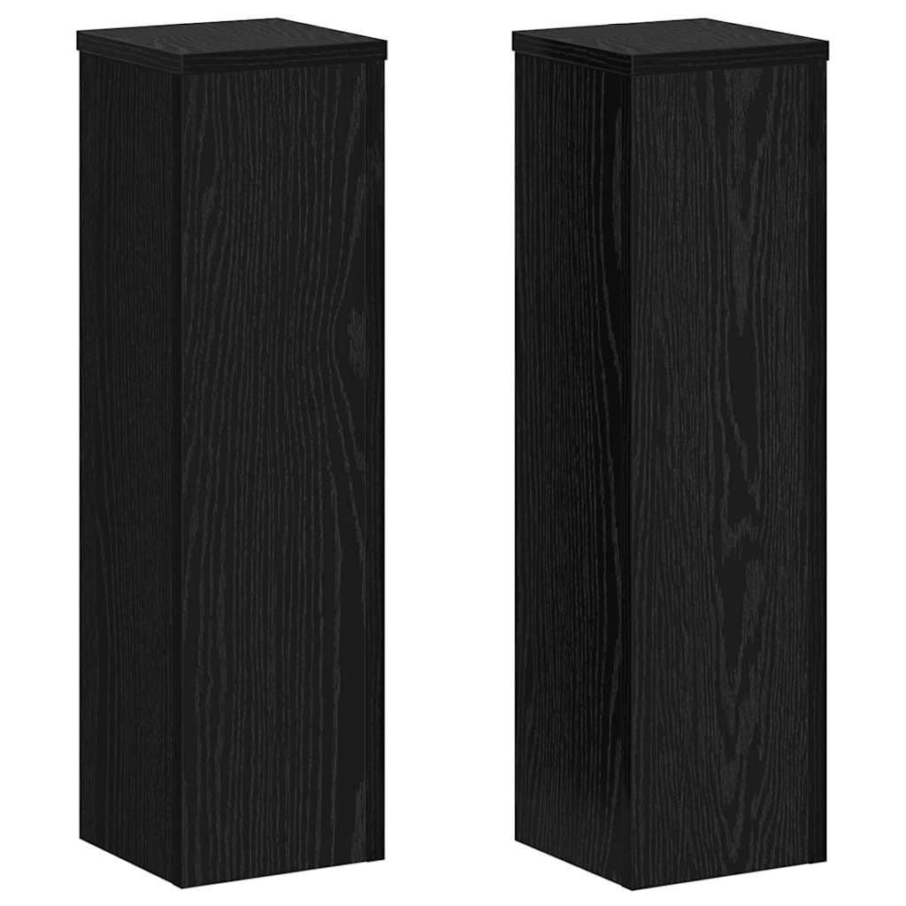 vidaXL Suporte para Plantas 2 pcs Carvalho Preto 17 x 17 x 60 cm
