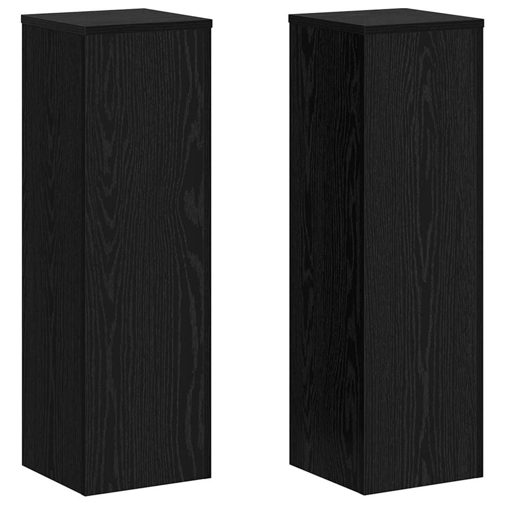 vidaXL Suporte para Plantas 2 pcs Carvalho Preto 25 x 25 x 80 cm