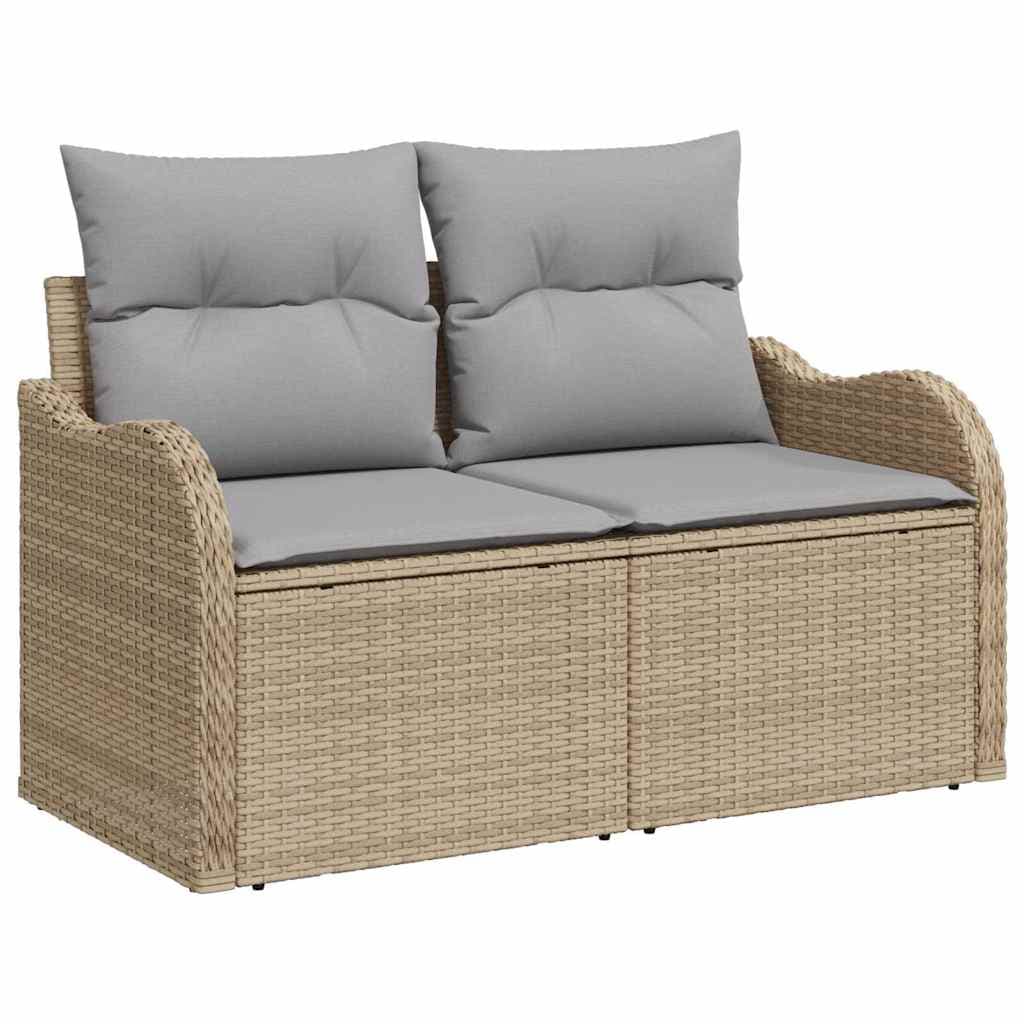 vidaXL Conjunto de Sofá de Jardim 7 pcs Bege e Cinza vime PE