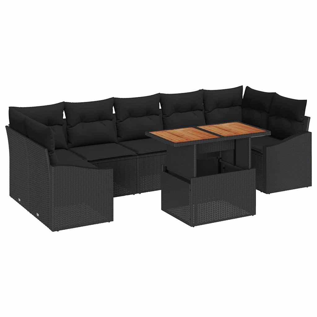vidaXL Conjunto de Jantar para Jardim 8 pcs Preto e Marrom