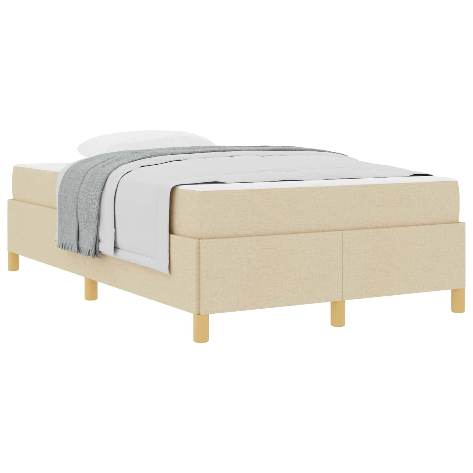 vidaXL Estrutura da Cama com colchão Creme 120 x 200 cm tecido