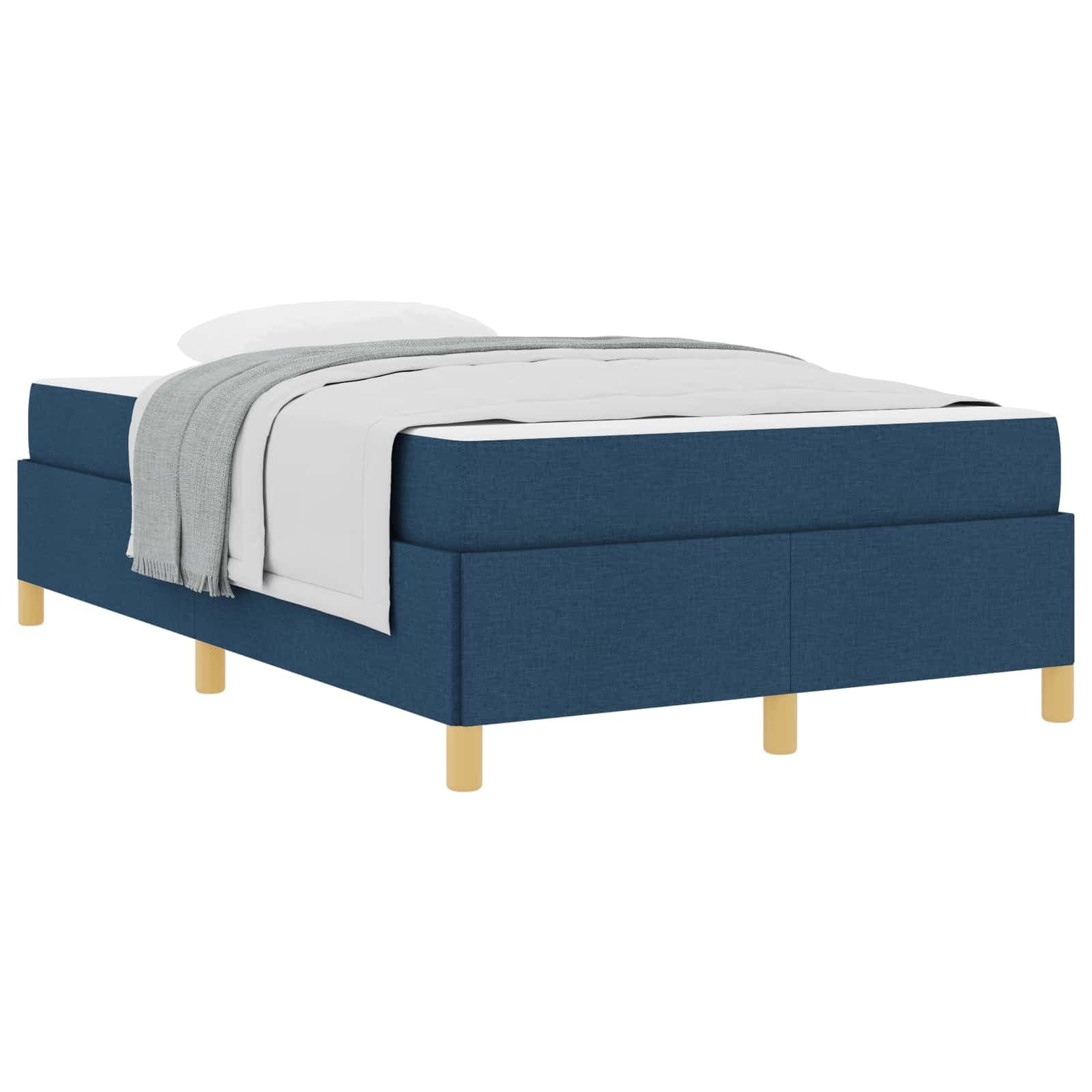 vidaXL Estrutura da Cama com colchão Azul 120 x 200 cm tecido