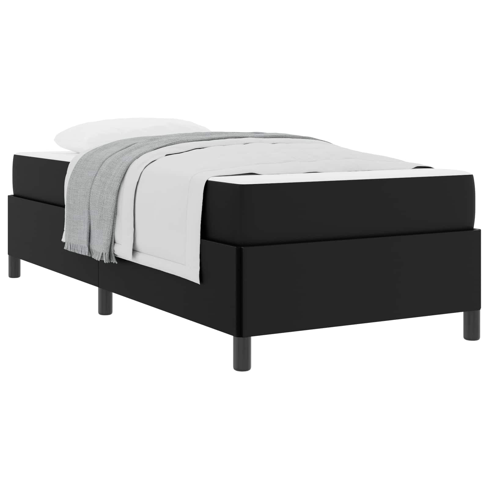 vidaXL Estrutura da Cama com colchão Preto 100 x 200 cm tecido