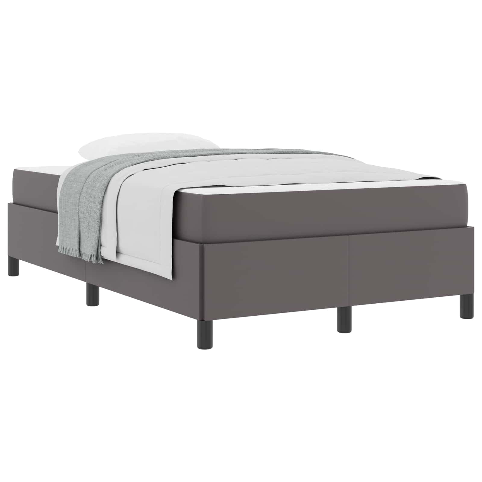 vidaXL Estrutura da Cama com colchão Cinzeto 120 x 190 cm tecido