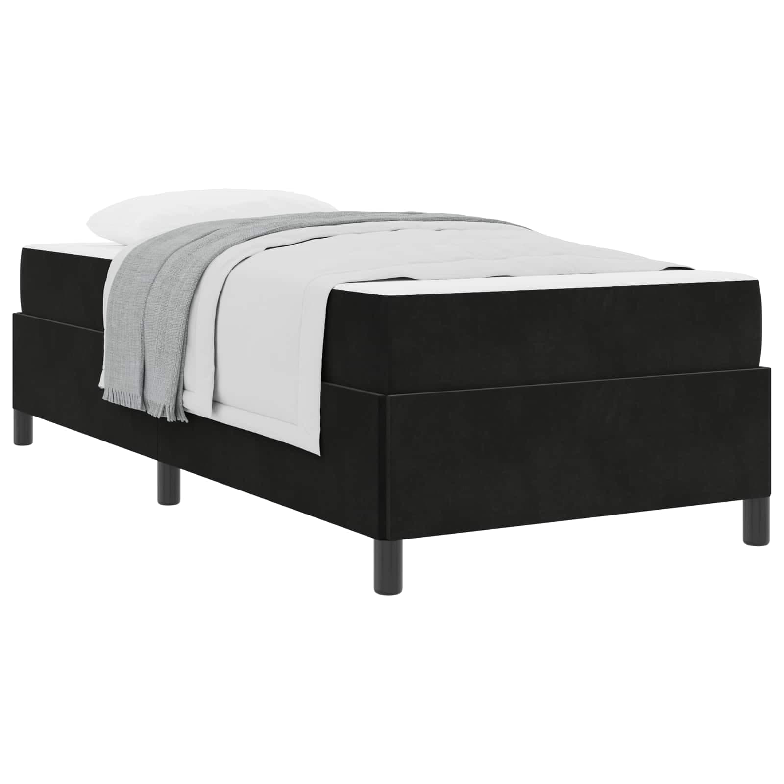 vidaXL Estrutura da Cama com colchão Preto 90 x 190 cm tecido