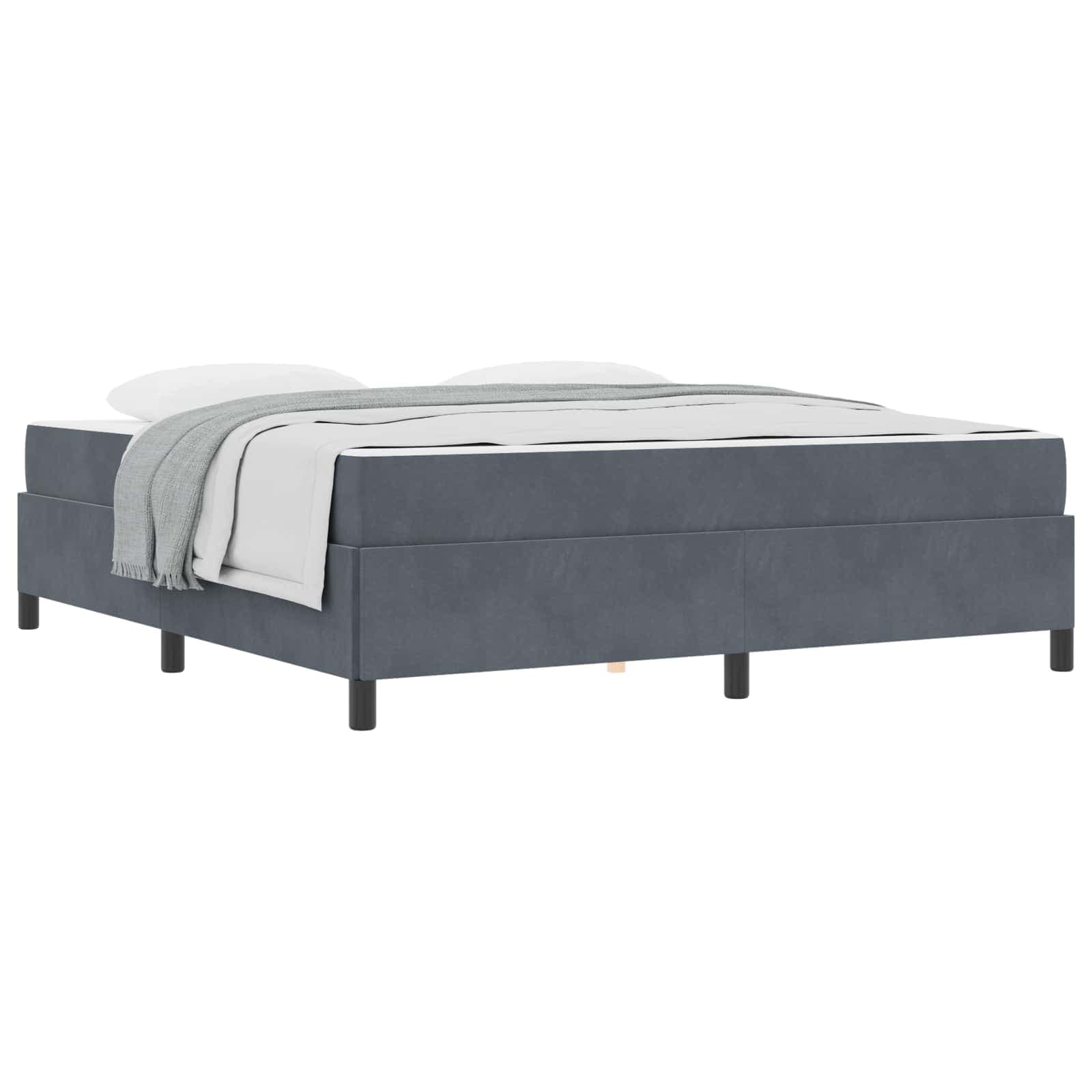 vidaXL Estrutura da Cama com colchão Cinza Escuro 180 x 200 cm tecido