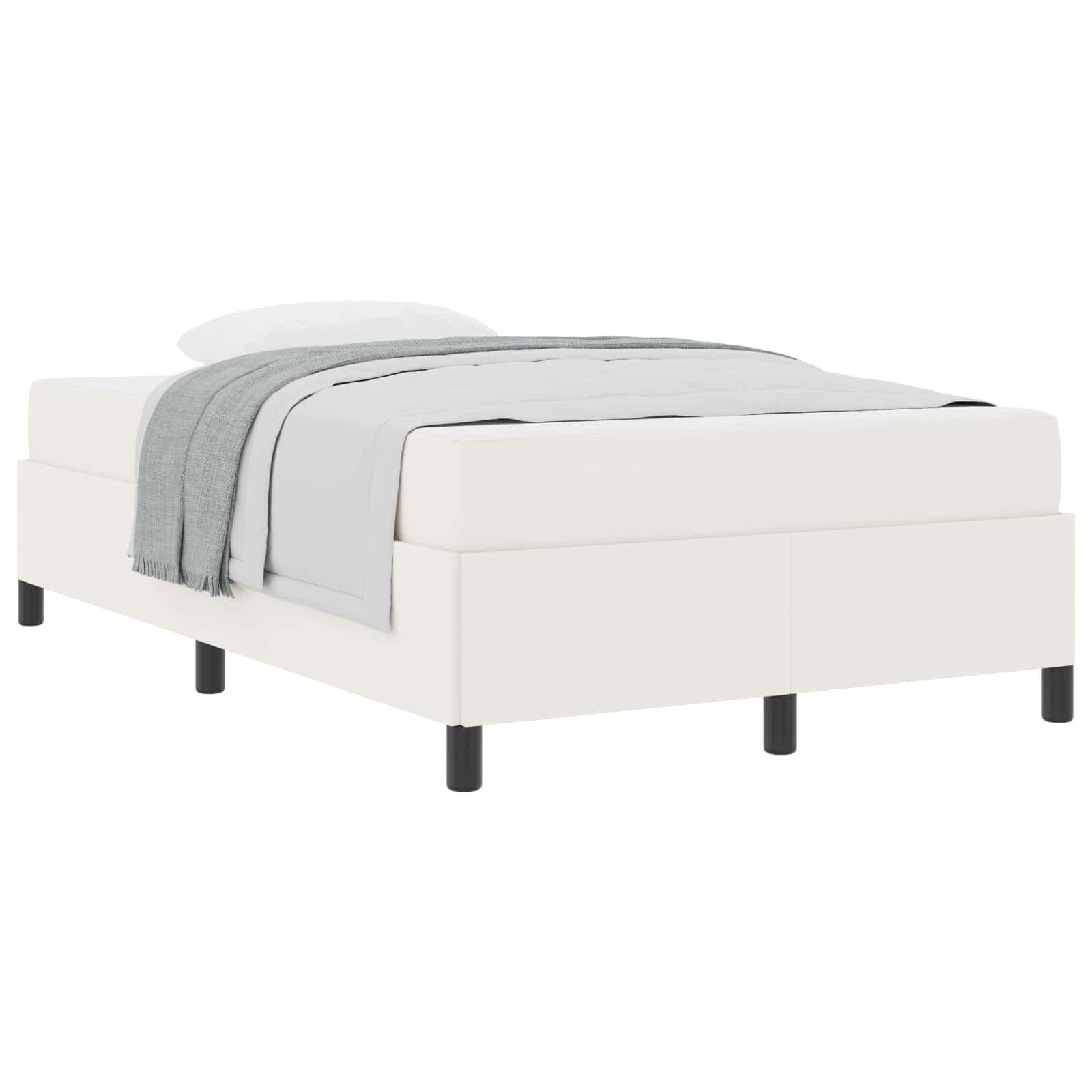 vidaXL Estrutura da Cama com colchão Creme 120 x 200 cm tecido