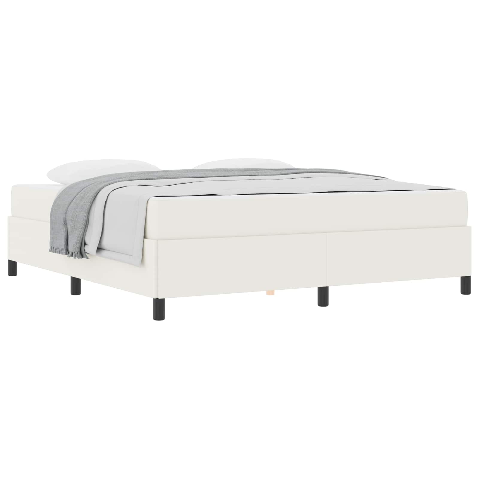 vidaXL Estrutura da Cama com colchão Creme 180 x 200 cm tecido