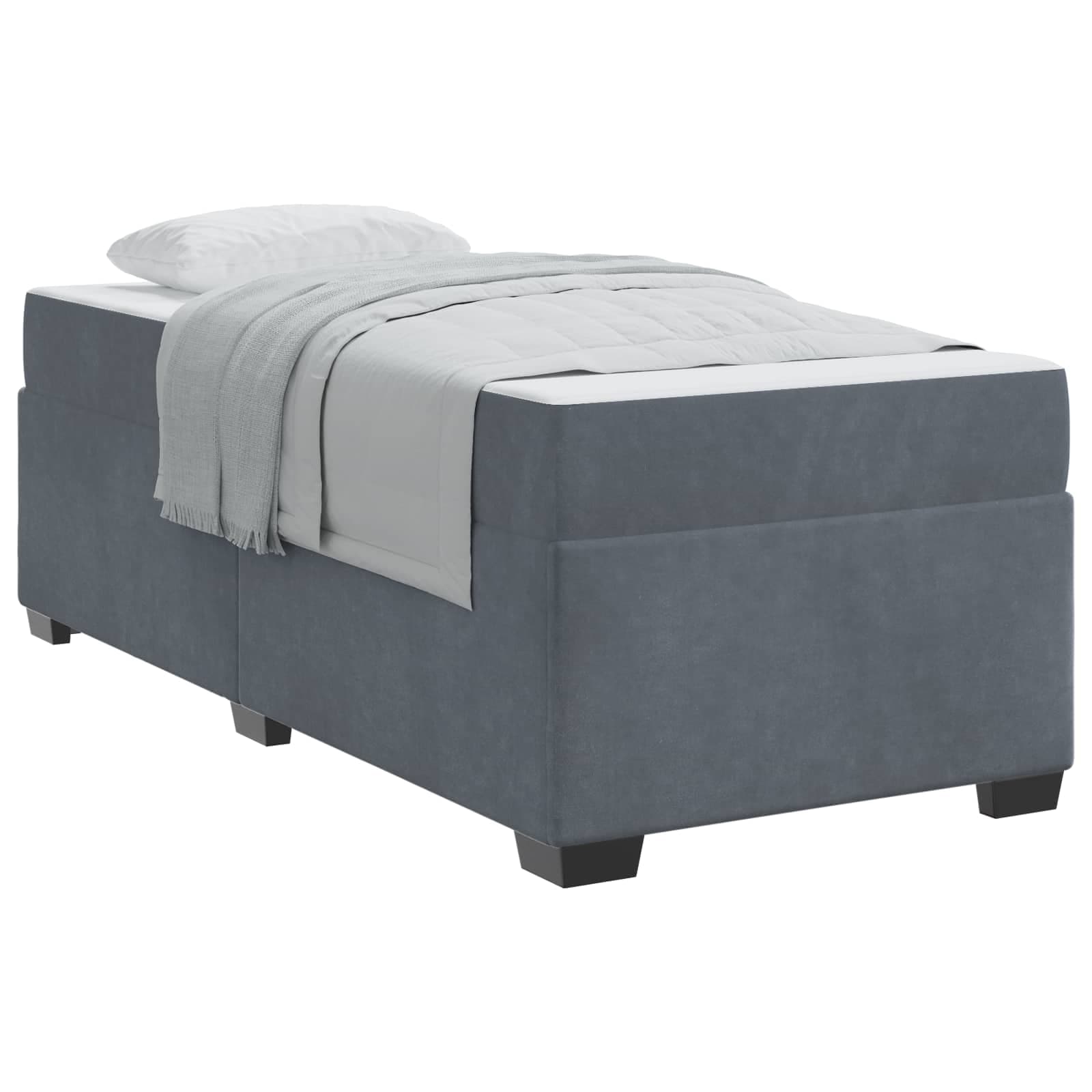 vidaXL Estrutura da Cama com colchão Cinza Escuro 100 x 200 cm tecido