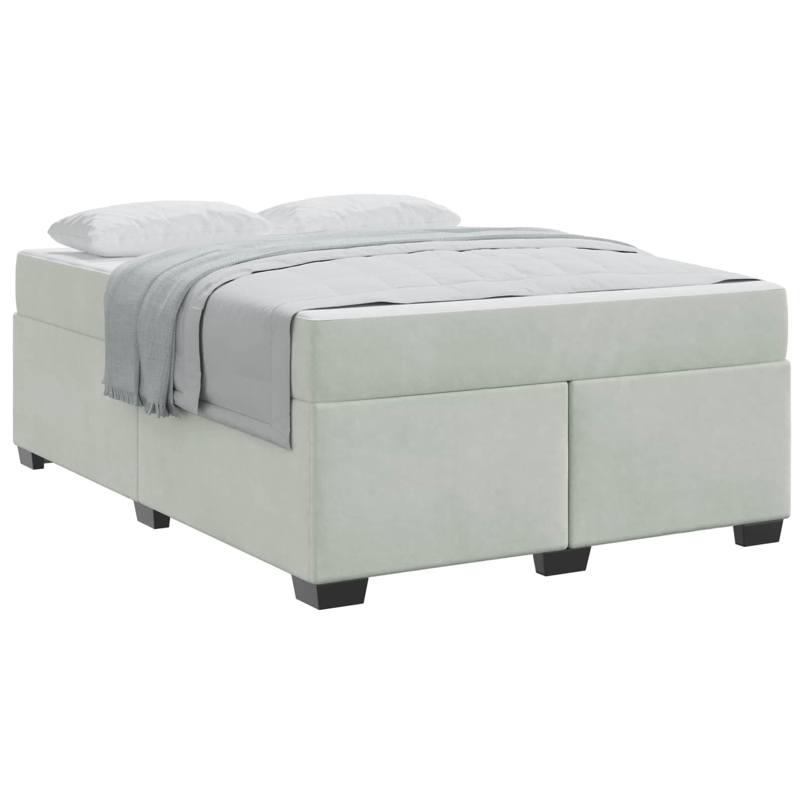 vidaXL Estrutura da Cama Cinzento-claro 140 x 200 cm tecido