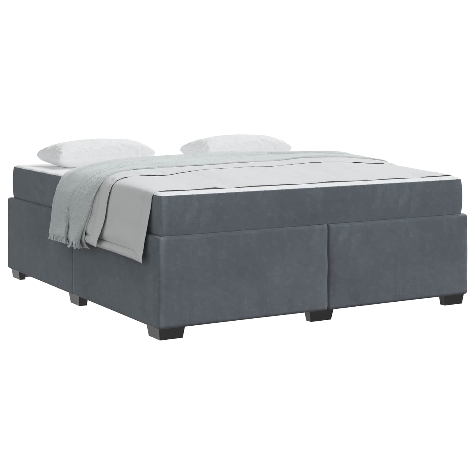 vidaXL Estrutura da Cama com colchão Cinza Escuro 180 x 200 cm tecido