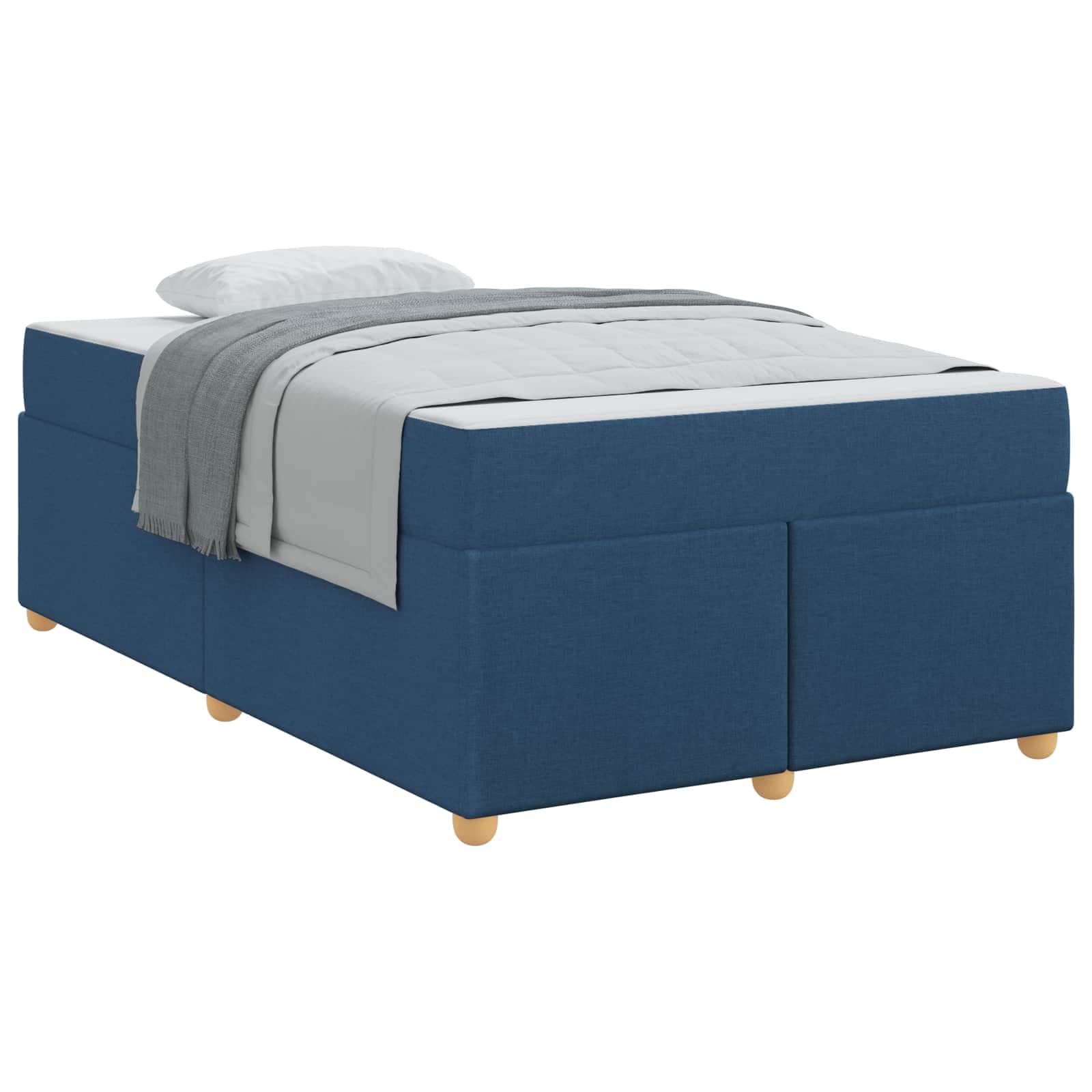 vidaXL Estrutura da Cama com colchão Azul 120 x 200 cm tecido