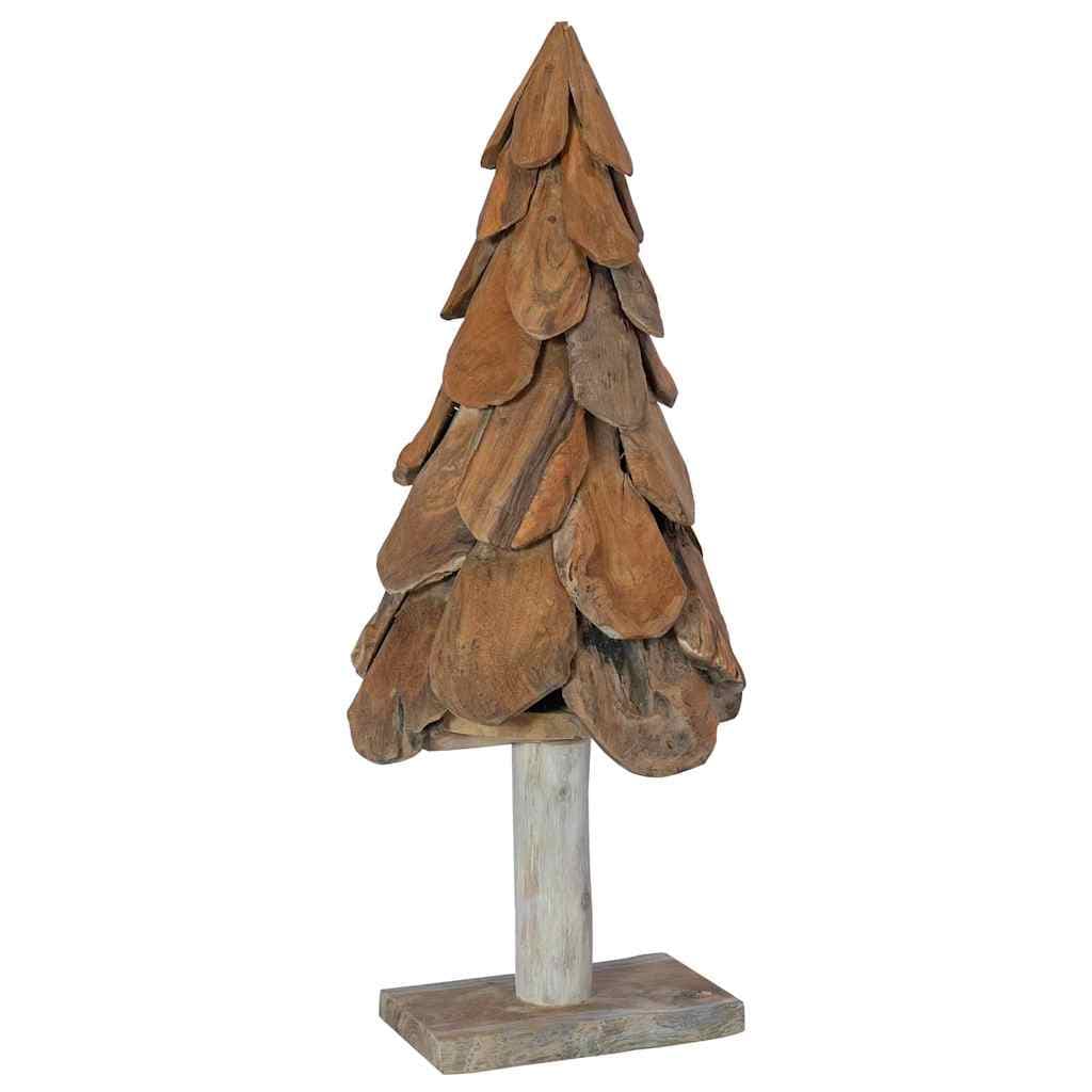 vidaXL Árvore de Natal Castanho 90 cm Madeira de Teca Maciça - 3305440713