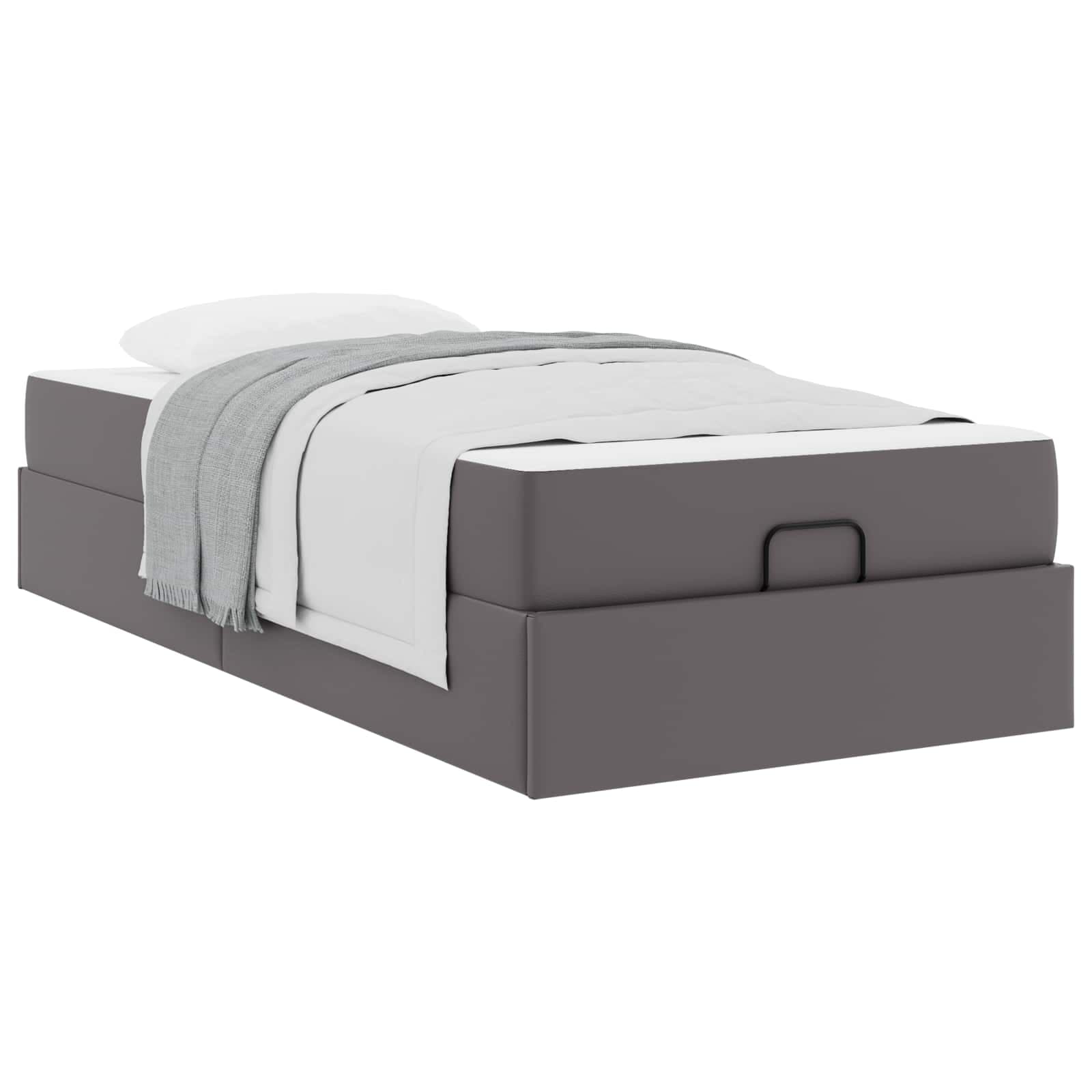 vidaXL Estrutura de cama com colchão Outros 2 pcs Cinzeto PVC
