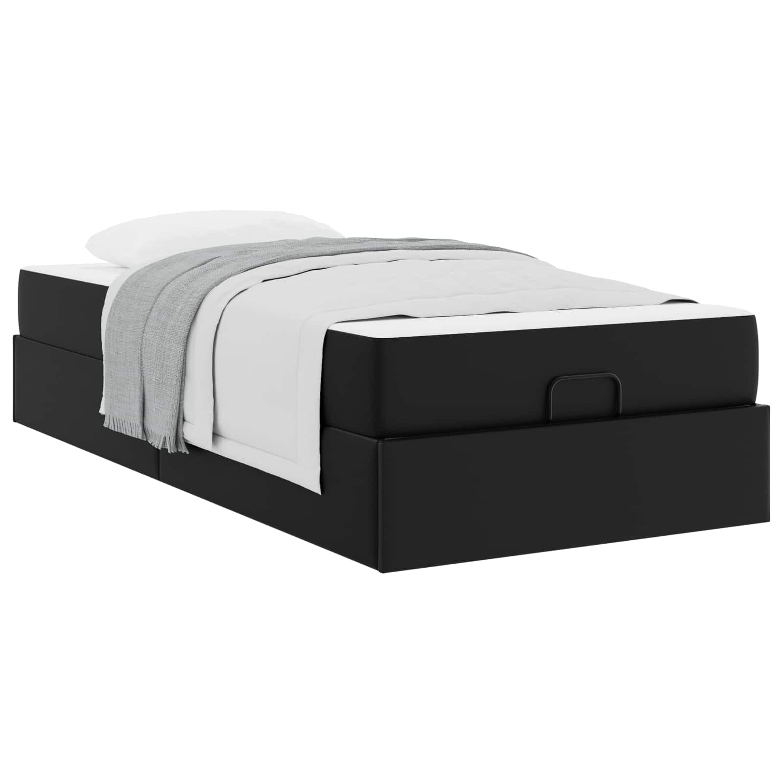 vidaXL Estrutura de cama com colchão Outros 2 pcs Preto PVC