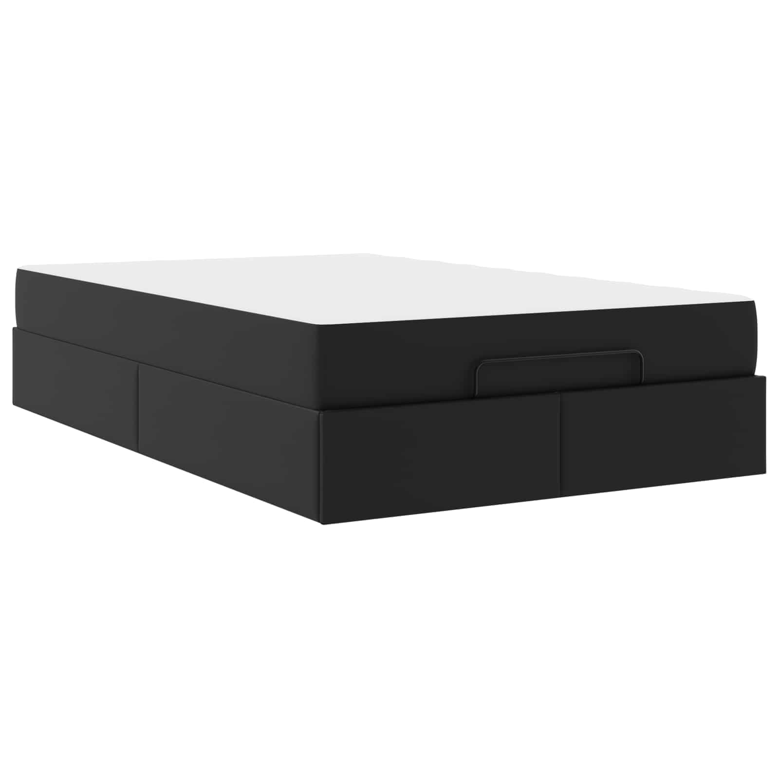 vidaXL Estrutura de cama com colchão Outros 2 pcs Preto PVC