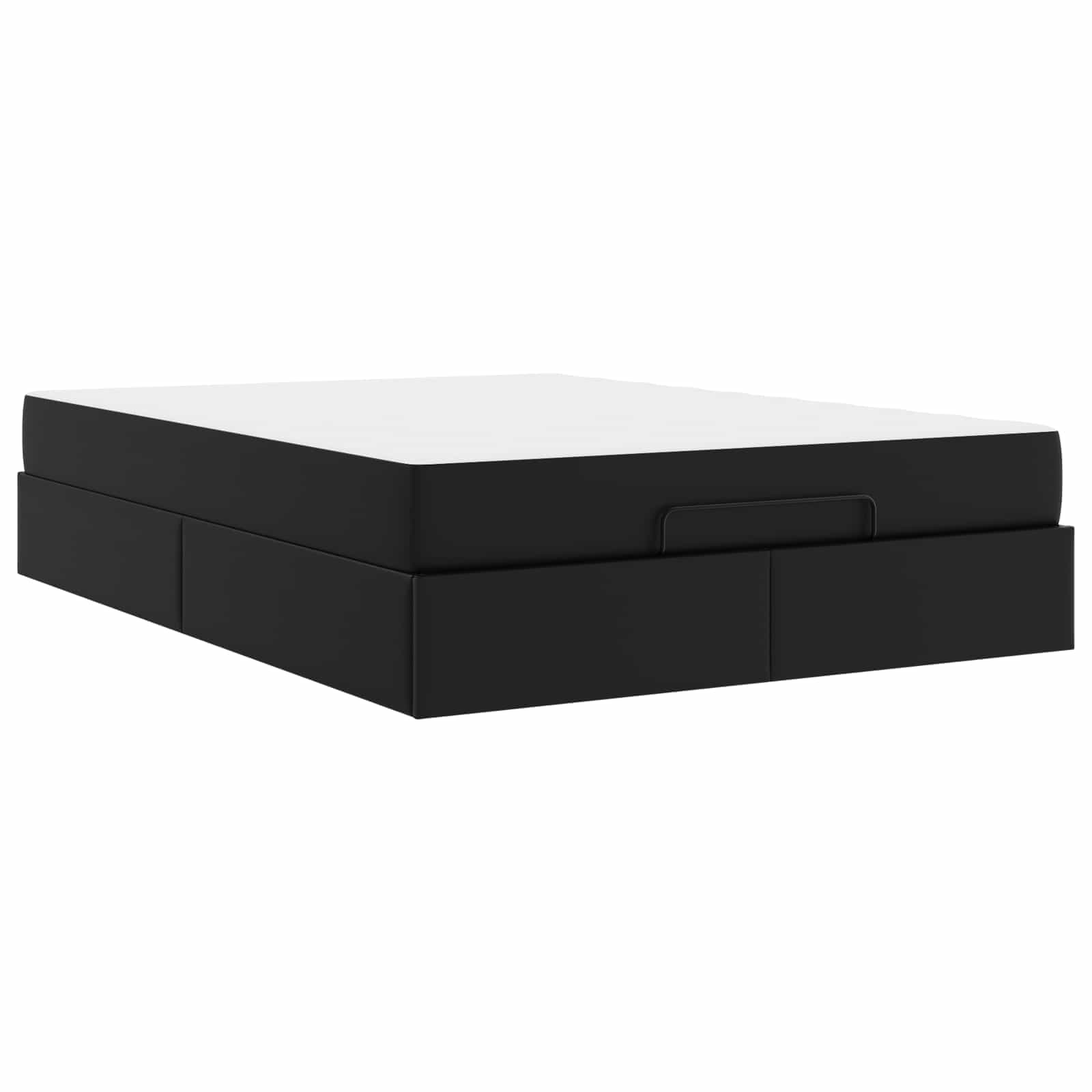 vidaXL Estrutura de cama com colchão Outros 2 pcs Preto PVC