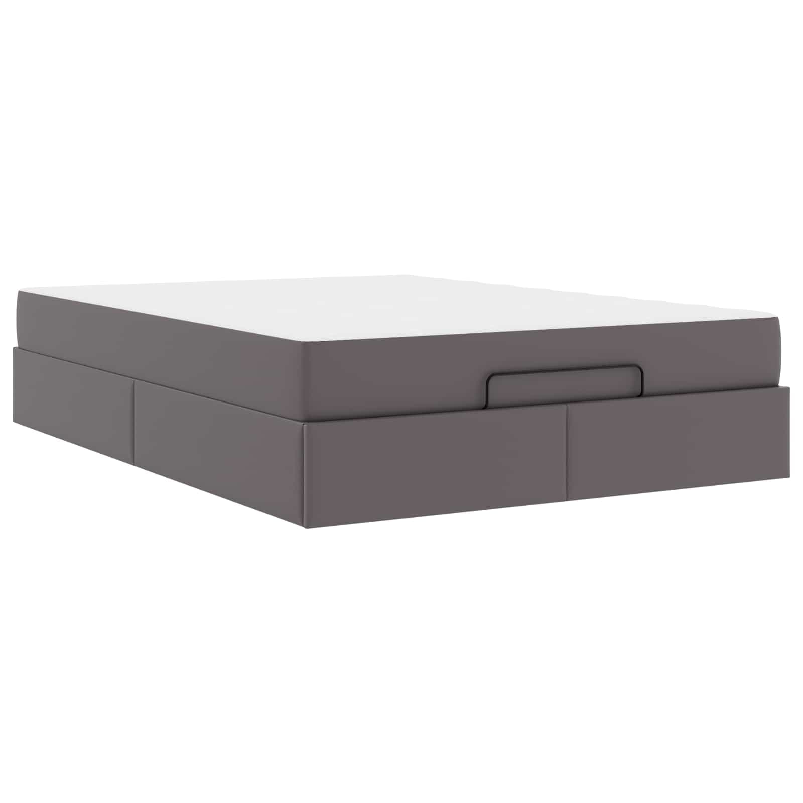 vidaXL Estrutura de cama com colchão Outros 2 pcs Cinzeto PVC
