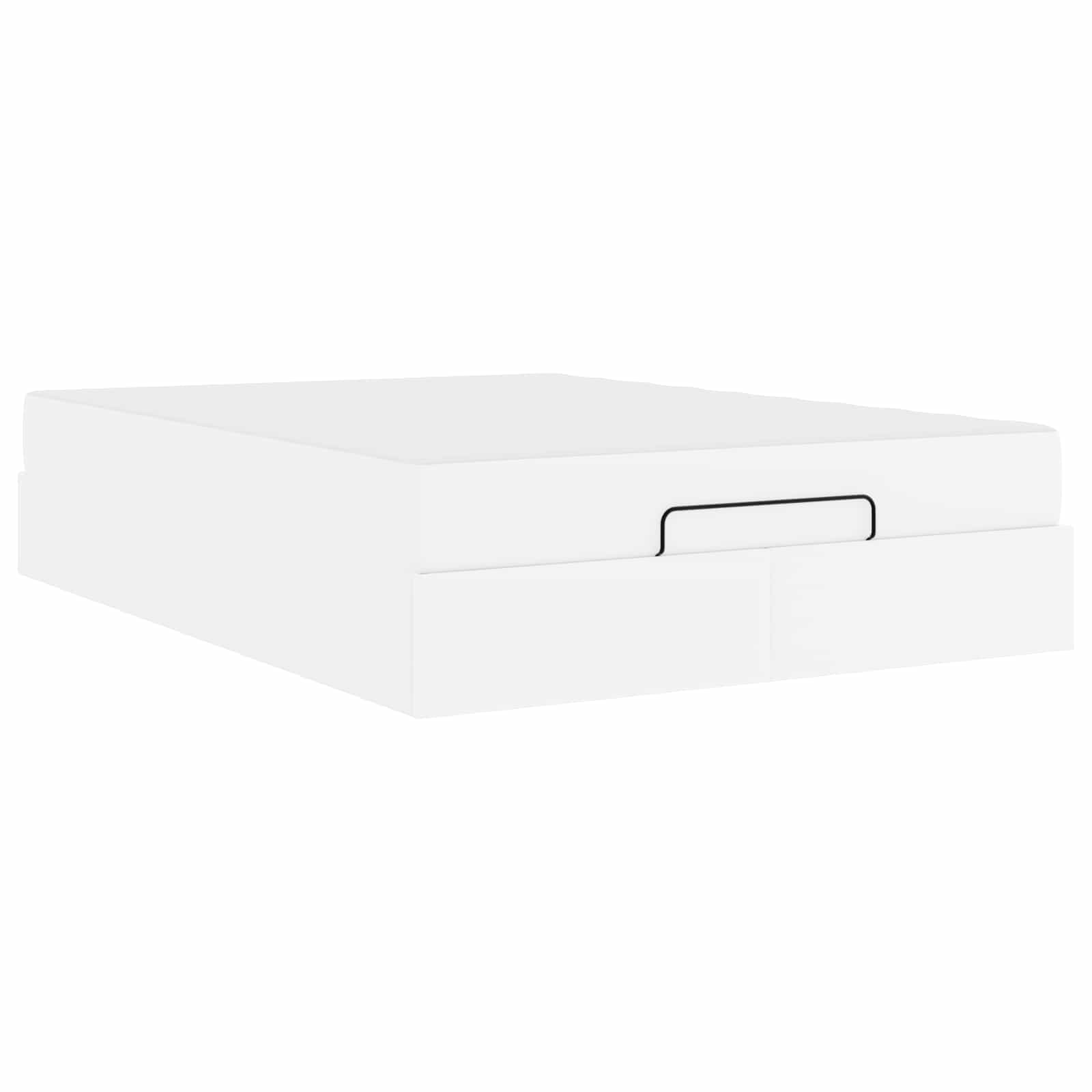 vidaXL Estrutura de cama com colchão Outros 2 pcs Branco PVC