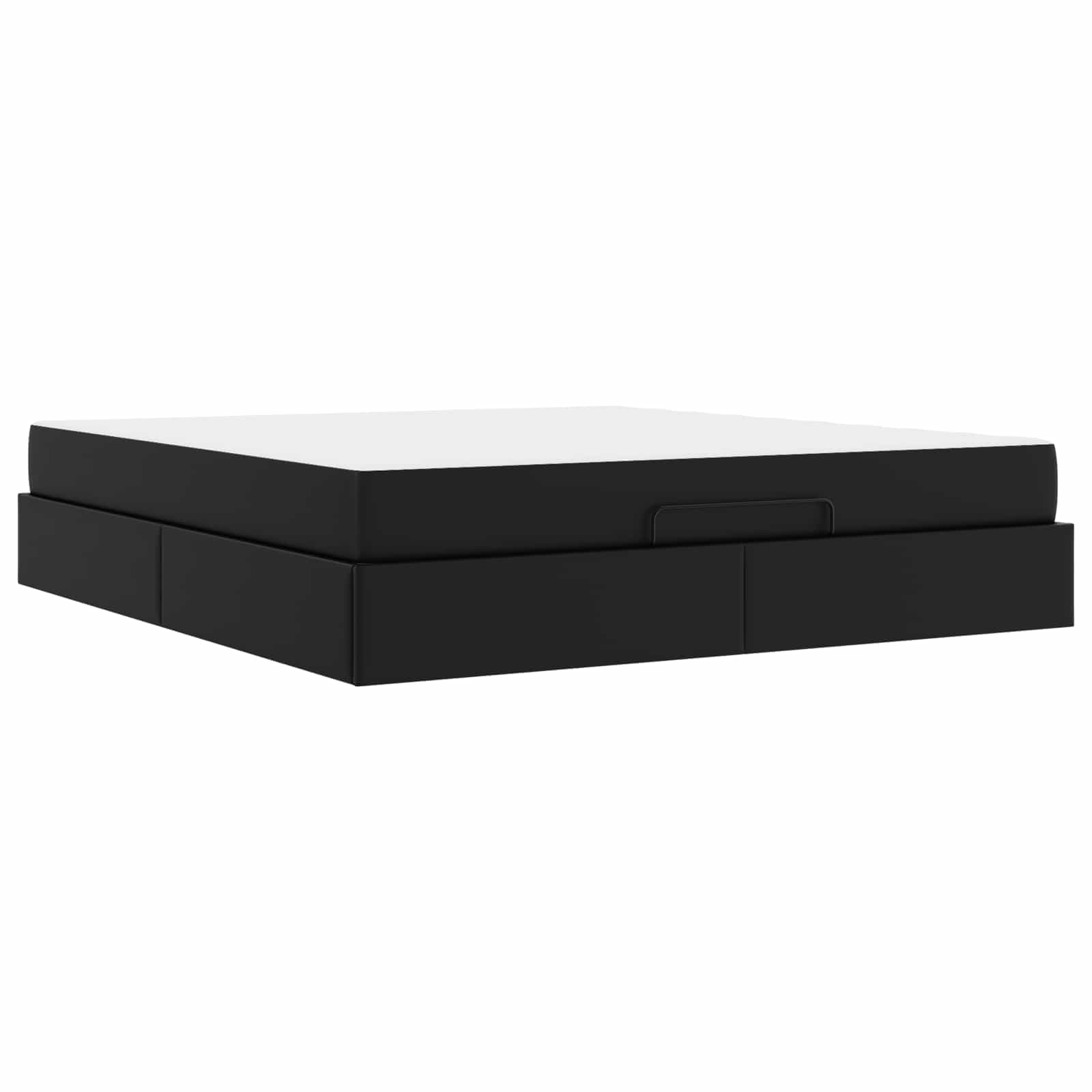 vidaXL Estrutura de cama com colchão Outros 2 pcs Preto PVC