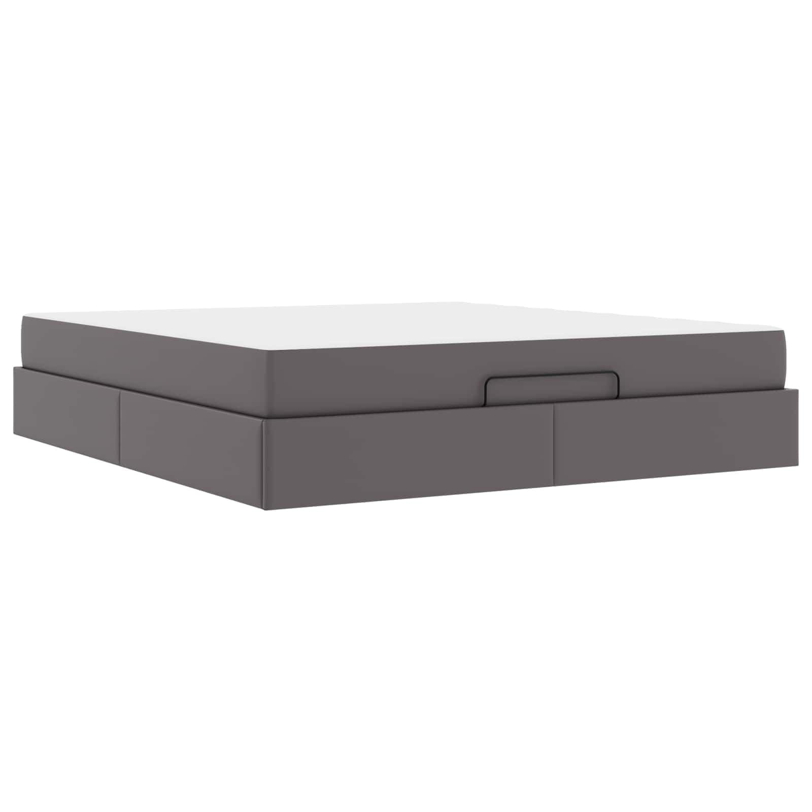 vidaXL Estrutura de cama com colchão Outros 2 pcs Cinzeto PVC