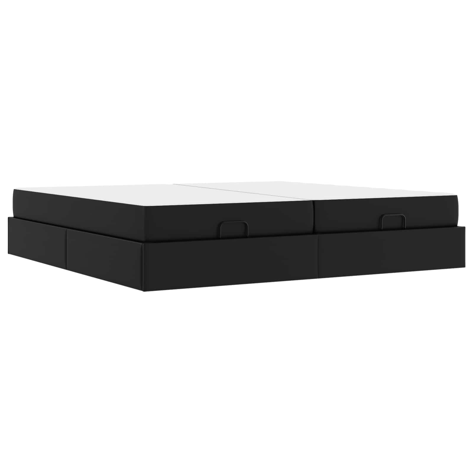 vidaXL Estrutura de cama com colchão com colchão 2 pcs Preto PVC