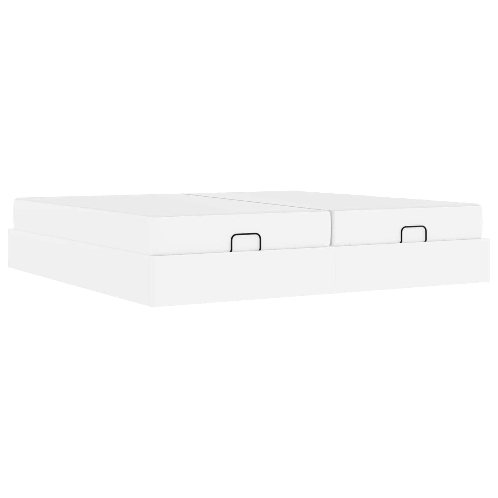 vidaXL Estrutura de cama com colchão com colchão 2 pcs Branco PVC