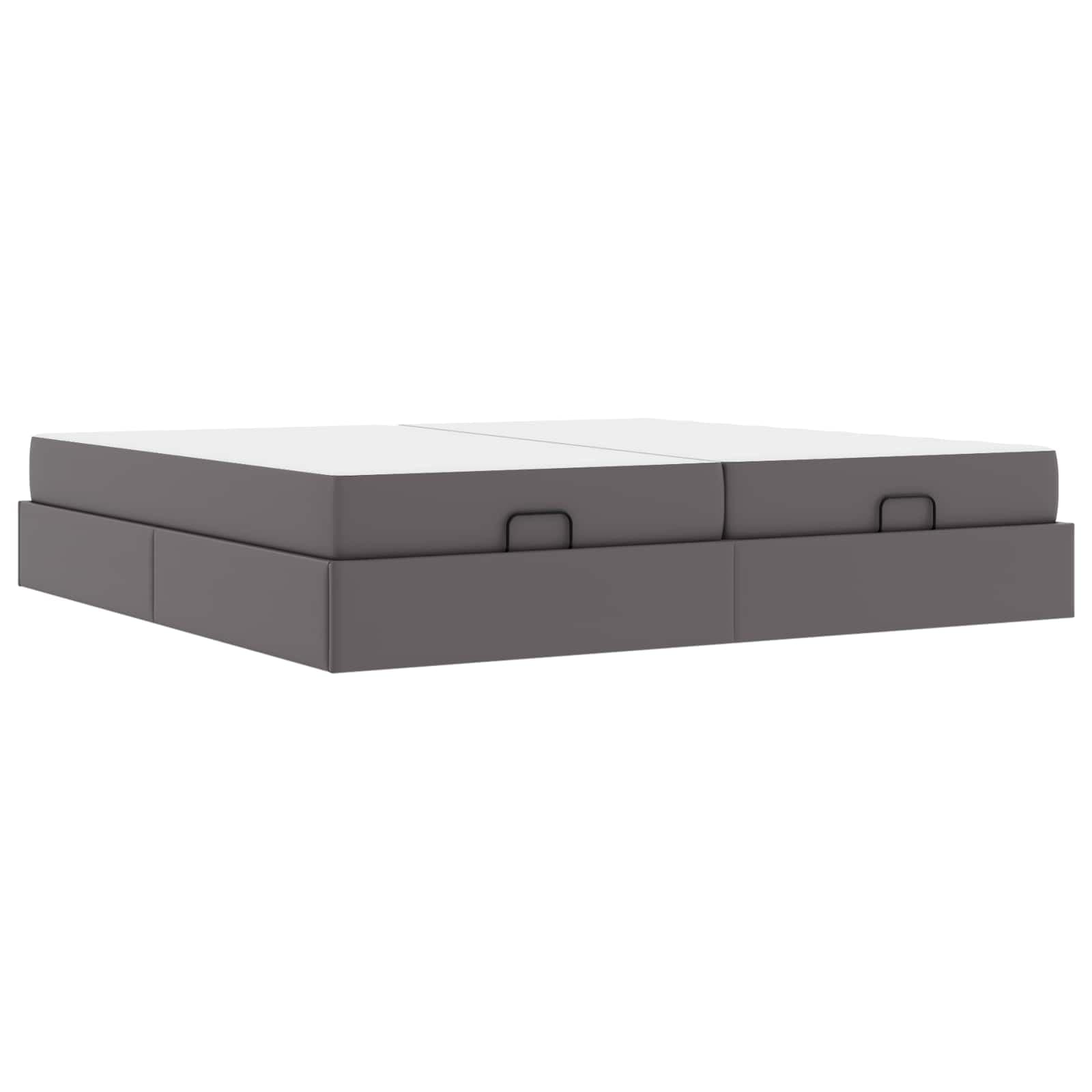 vidaXL Estrutura de cama com colchão com colchão 2 pcs Cinzeto PVC