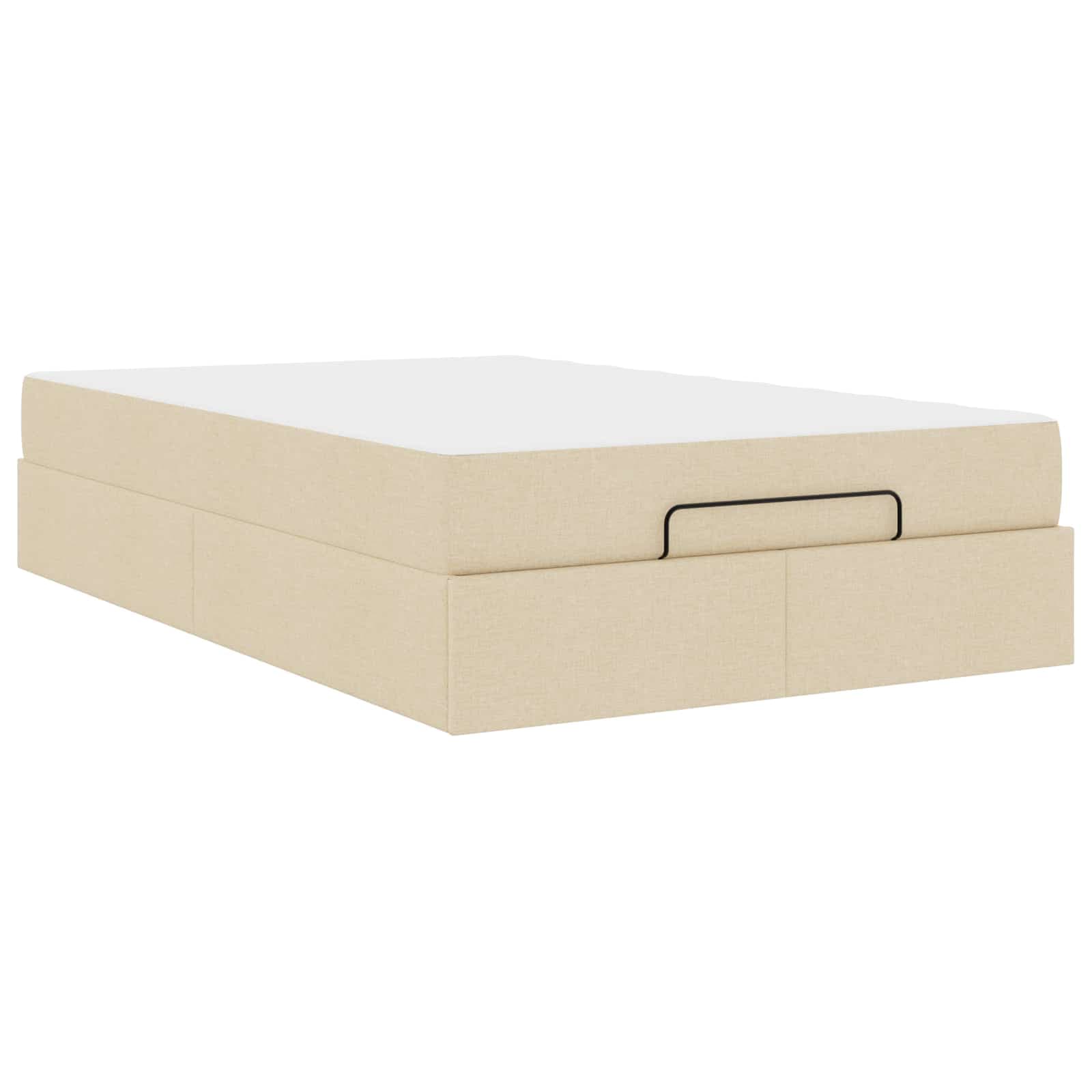 vidaXL Estrutura de cama com colchão 2 pcs Creme tecido