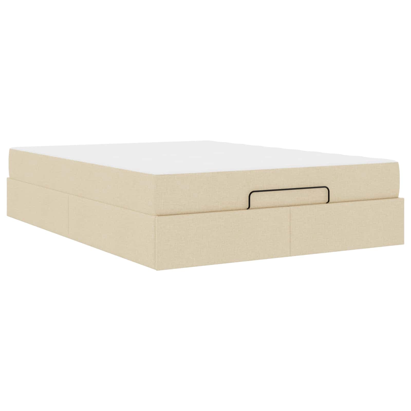 vidaXL Estrutura de cama com colchão 2 pcs Creme tecido