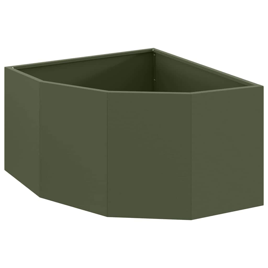 vidaXL Vaso de Canto Verde-oliva 60 x 60 x 35 cm Aço