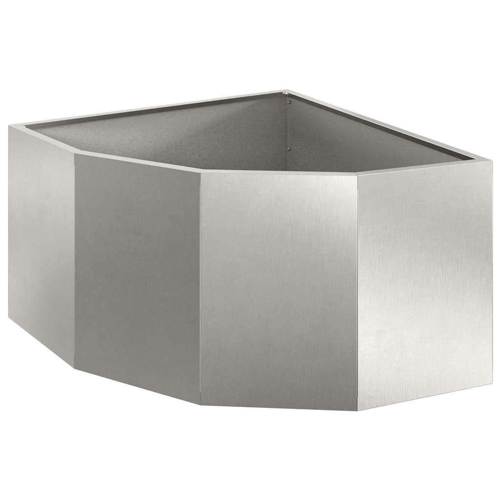 vidaXL Vaso de Canto Prateado 60 x 60 x 35 cm Aço inoxidável