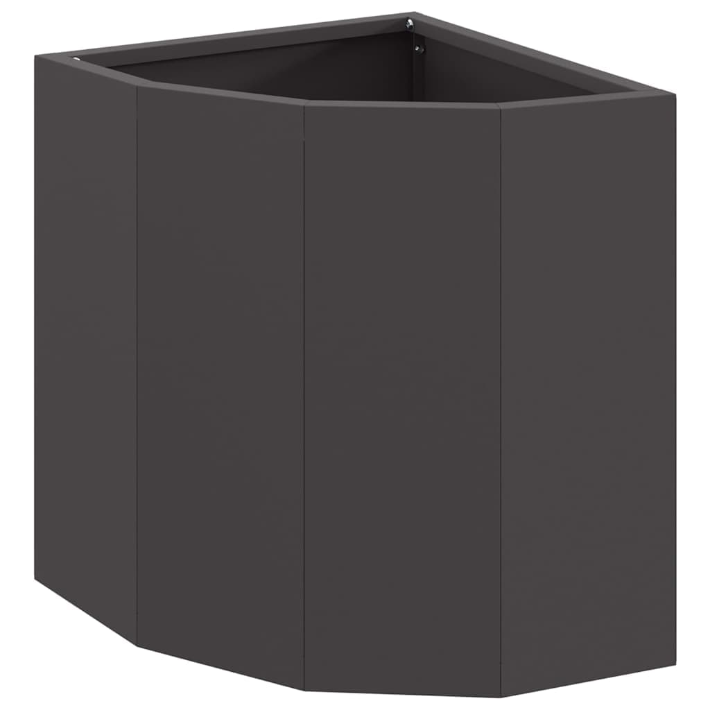 vidaXL Vaso de Canto Preto 30 x 30 x 35 cm Aço