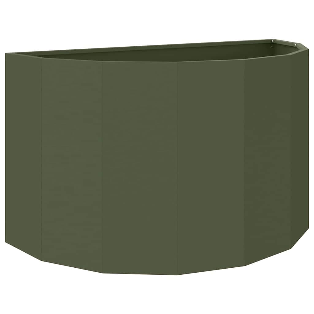 vidaXL Floreira Verde Oliva 90 x 45 x 50 cm Aço