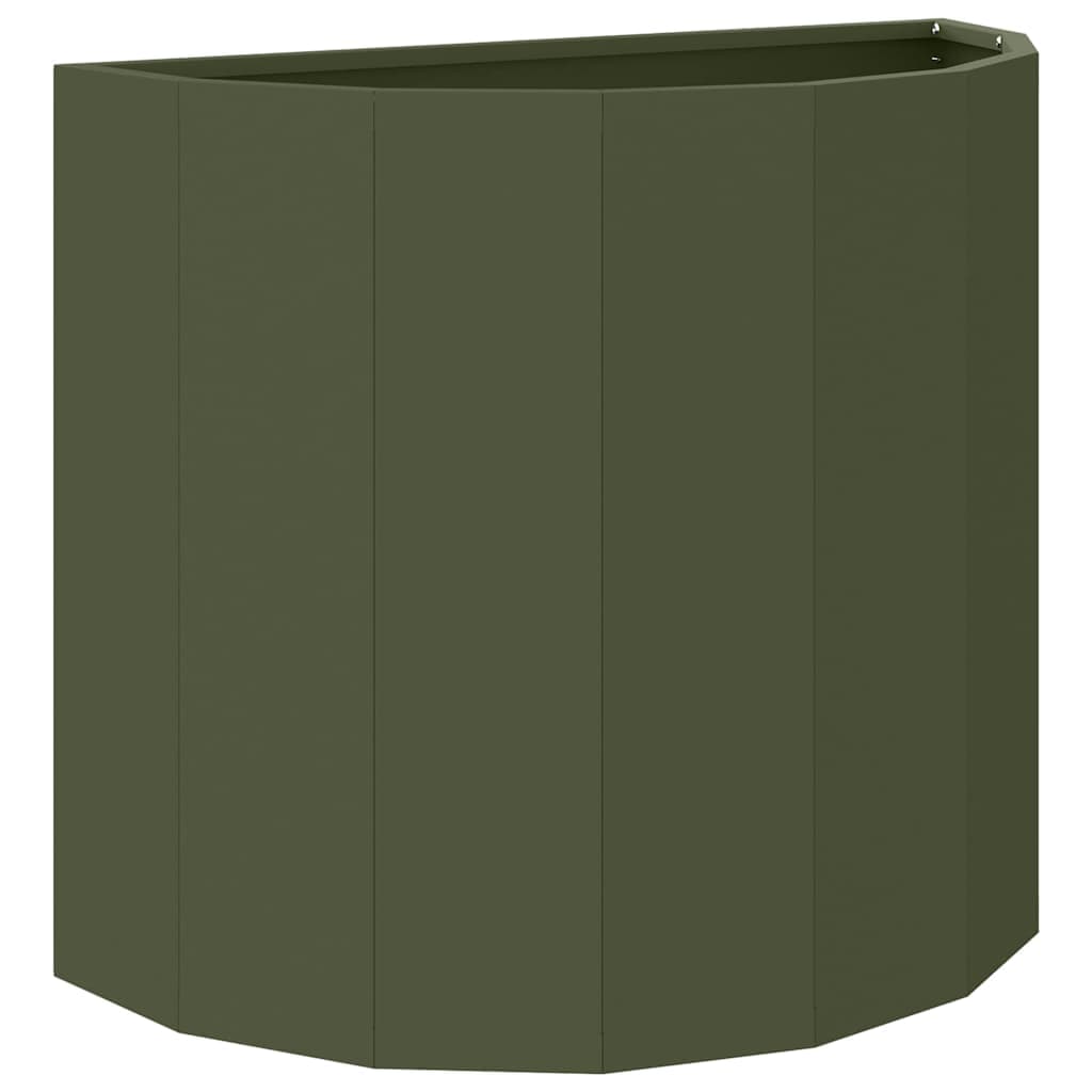 vidaXL Floreira Verde Oliva 60 x 30 x 50 cm Aço