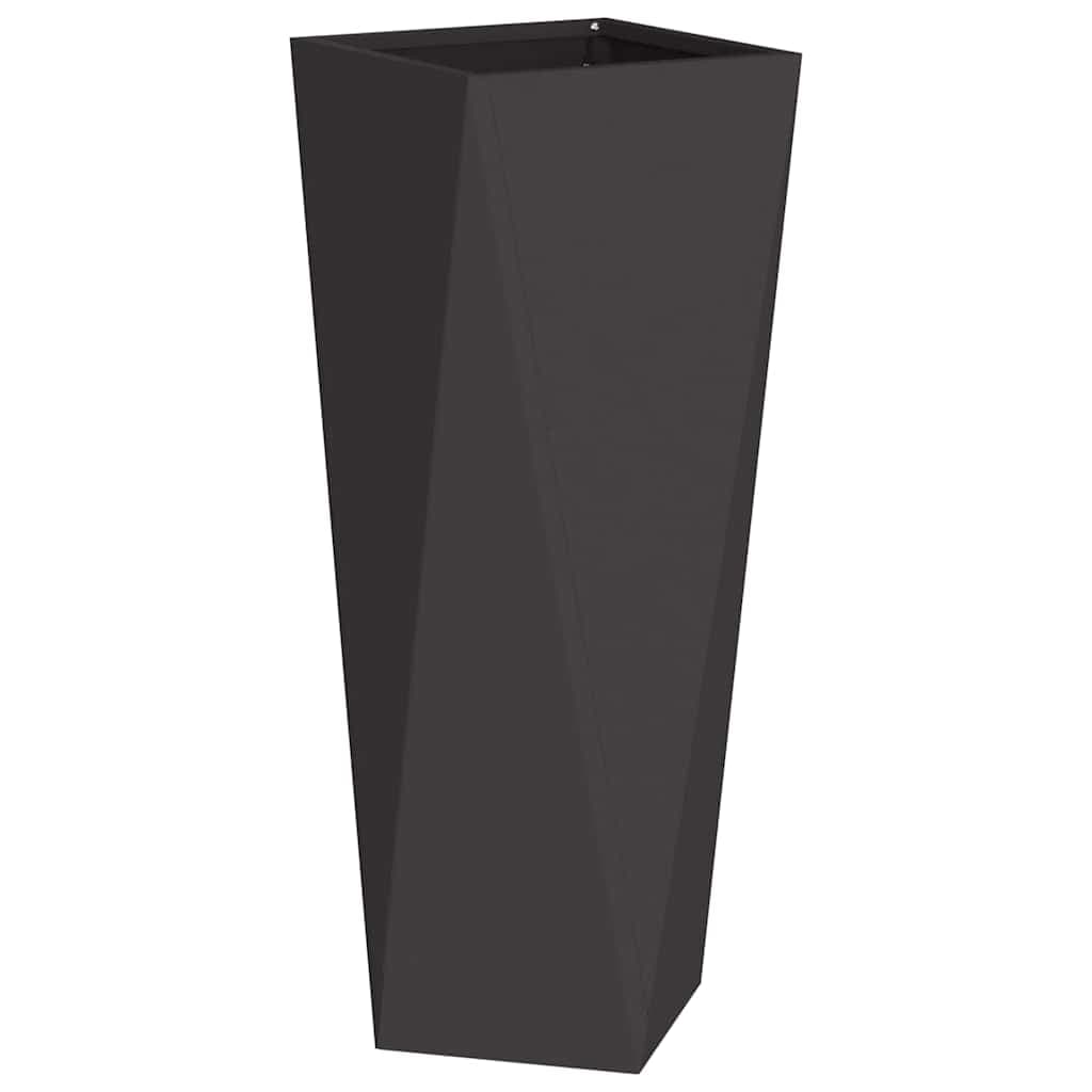 vidaXL Floreira Preto 30 x 30 x 75 cm Aço