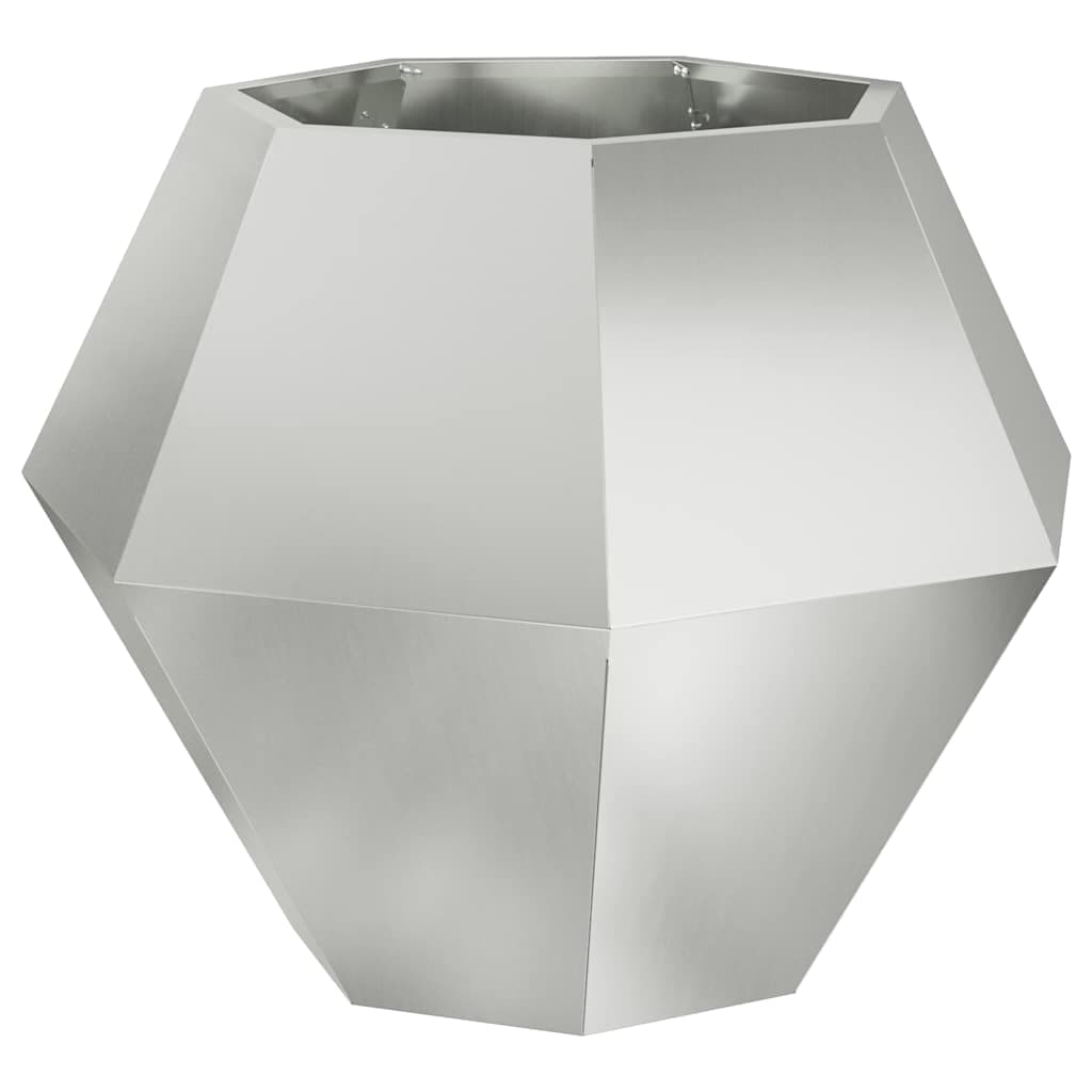 vidaXL Floreira Prateado 75 x 75 x 60 cm Aço Galvanizado