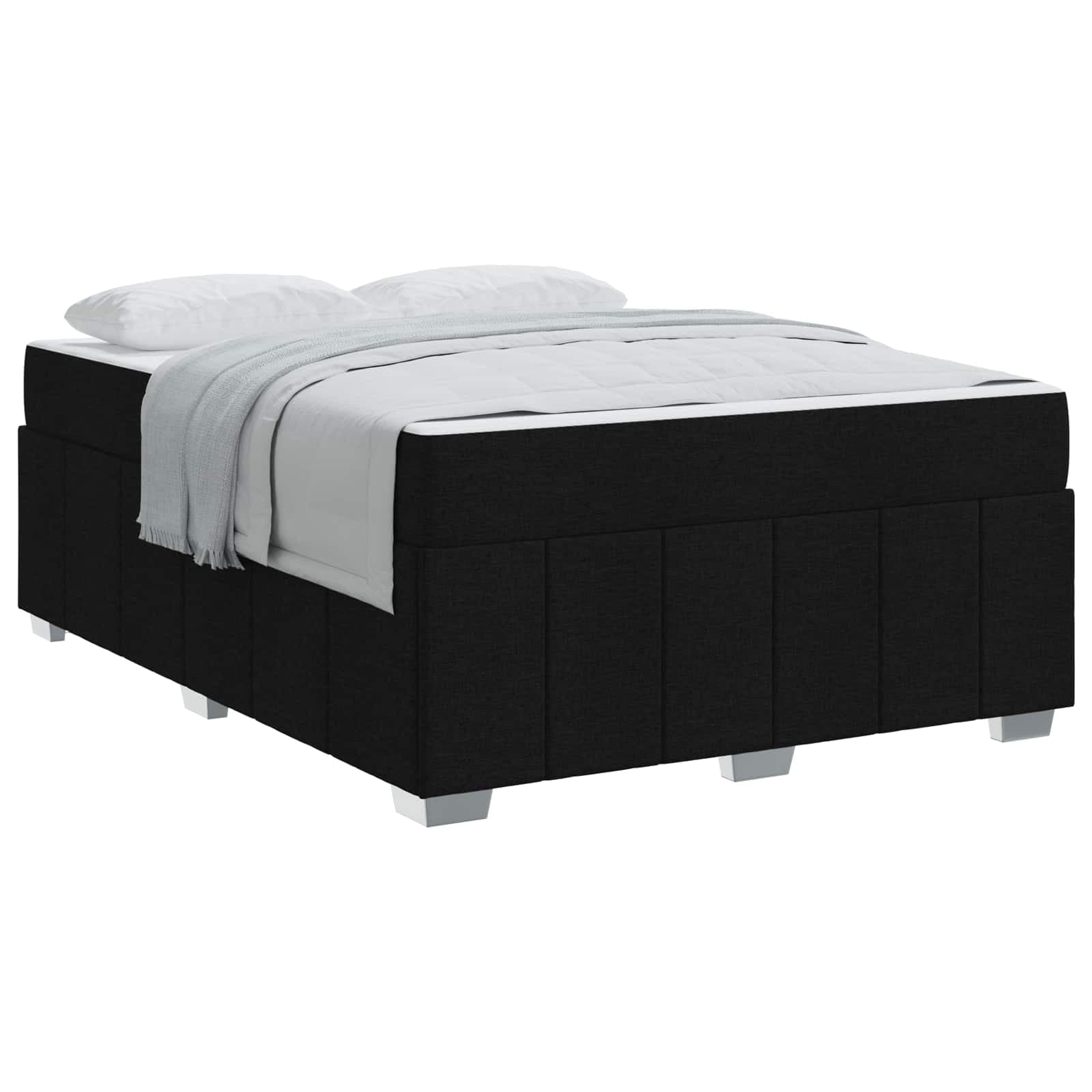 vidaXL Estrutura da Cama com colchão Preto 160 x 200 cm tecido