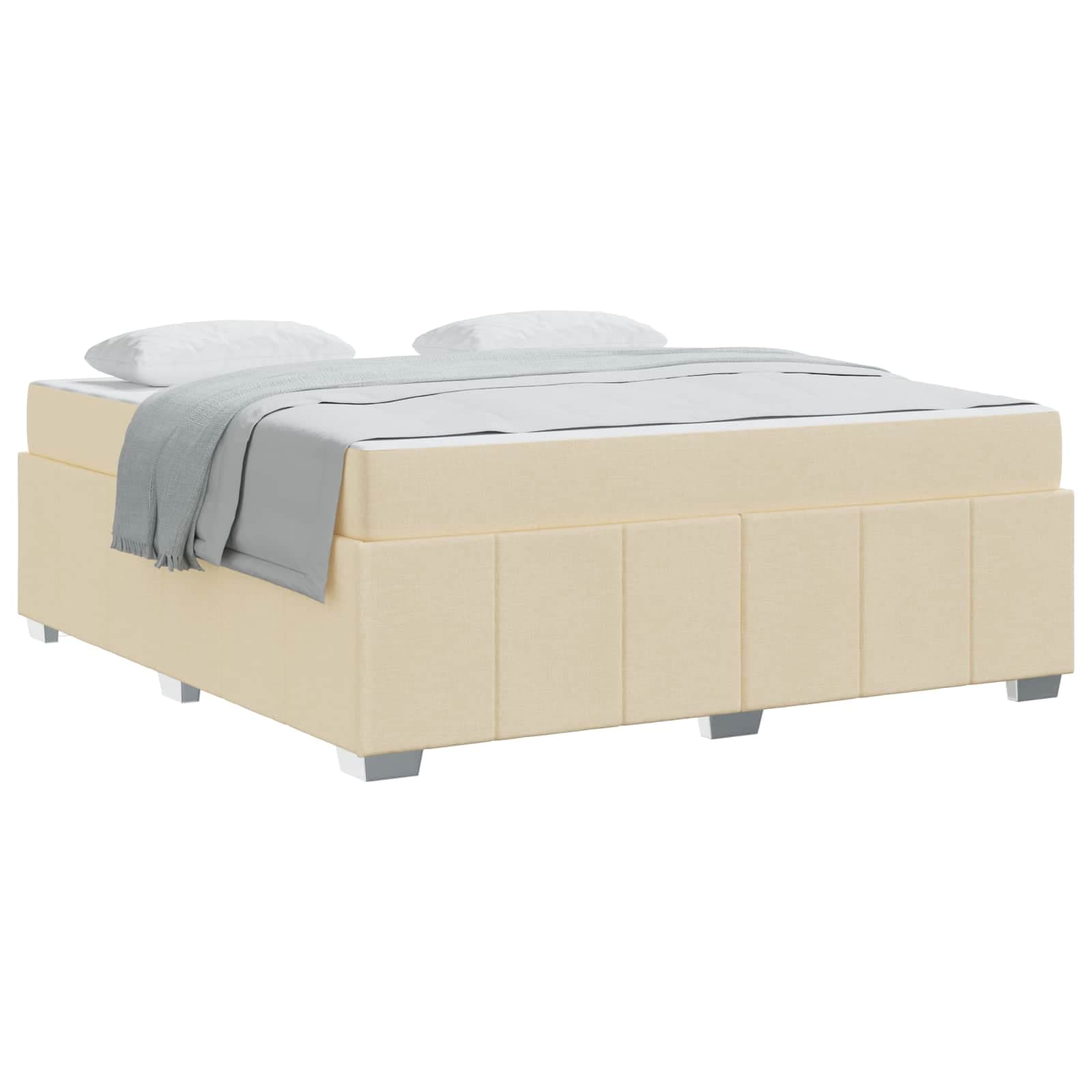 vidaXL Estrutura da Cama com colchão Creme 180 x 200 cm tecido